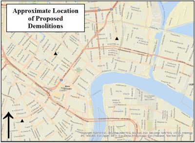 Approximate Location of Proposed Demolitions