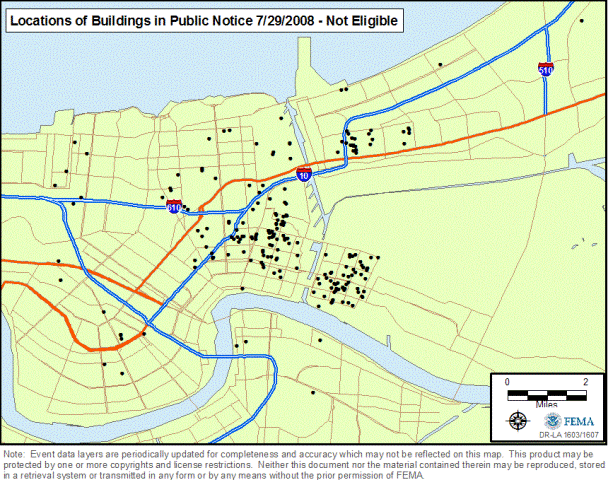 Location of Properties Proposed for 

Demolition that are Eligible for the National Register