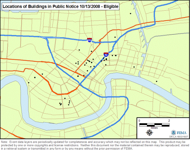 Location of Properties Proposed for Demolition that 

are Eligible for Inclusion on the National Register of Historic Places and seeking Public Comment on Practical Alternatives to Demonlition.